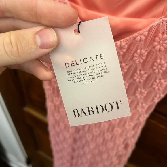 Bardot Adoni Mesh Midi Dress Lili Pink size XS NWT's $119 Women's - Picture 13 of 15